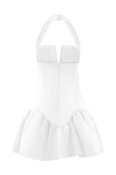 Calipso Halter Mini Dress - White