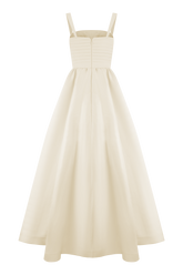 Carla Ruched Gown - Cream Ivory