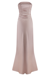 Cedar Strapless Satin Maxi Dress - Soft Pink