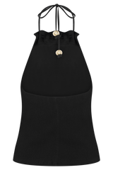 Abeda Cotton Top With Hardware - Black