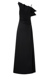 Adalyn One Shoulder Crepe Maxi Dress - Black