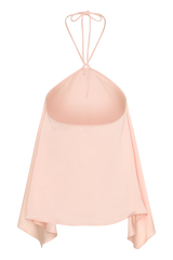 Adelaide Draped Satin Halter Top - Peach