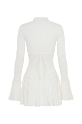 Adena Pointelle Knit Mini Dress - Ivory