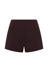 Agatha Suiting Shorts - Plum Pinstripe