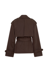 Alden Short Trench Jacket - Chocolate