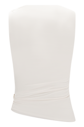 Amia Slinky Sleeveless Top With Hardware - Ivory