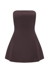 Anette Bandage Knit Strapless Top - Chocolate