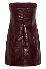 Anouk Faux Leather Strapless Mini Dress - Merlot