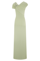 Ashford Asymmetrical Slinky Maxi Dress - Sage