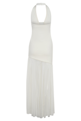 Aubree Crepe And Mesh Maxi Dress - Ivory