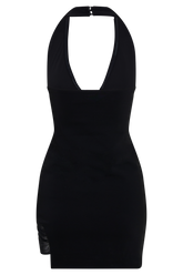 Aubree Crepe And Mesh Mini Dress - Black