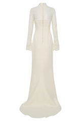Aurelie Long Sleeve Lace Maxi Dress - Ivory