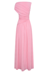 Ayeshya Slinky Asymmetric Maxi Dress - Candy Pink