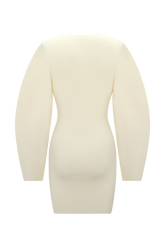 Billy Balloon Sleeve Knit Mini Dress - Ivory