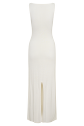 Boston Boat Neck Sleeveless Midi Dress - Ivory