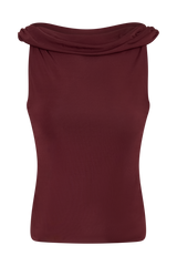 Bridget Slinky Cowl Back Top - Burgundy