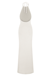 Brock Knit Halter Maxi Dress - White