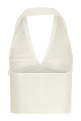 Calla Collared Sleeveless Halter Top - Ivory