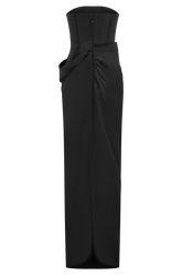 Calliope Strapless Organza Maxi Dress - Black
