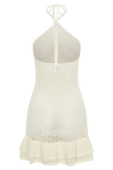 Carrisa Crochet Knit Mini Dress - White
