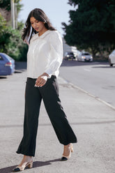 Clark Crepe Wide Leg Pant - Black