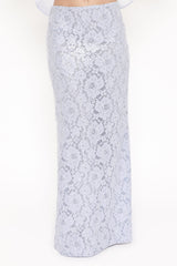 Jennings Lace Maxi Skirt - Blue Sequin