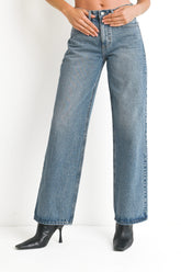 Just Black High Rise Relaxed Straight Jean - Medium