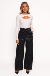 Kieran Faux Leather Pant - Black