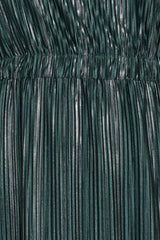 Pontee One Shoulder Pleated Midi Dress - Green