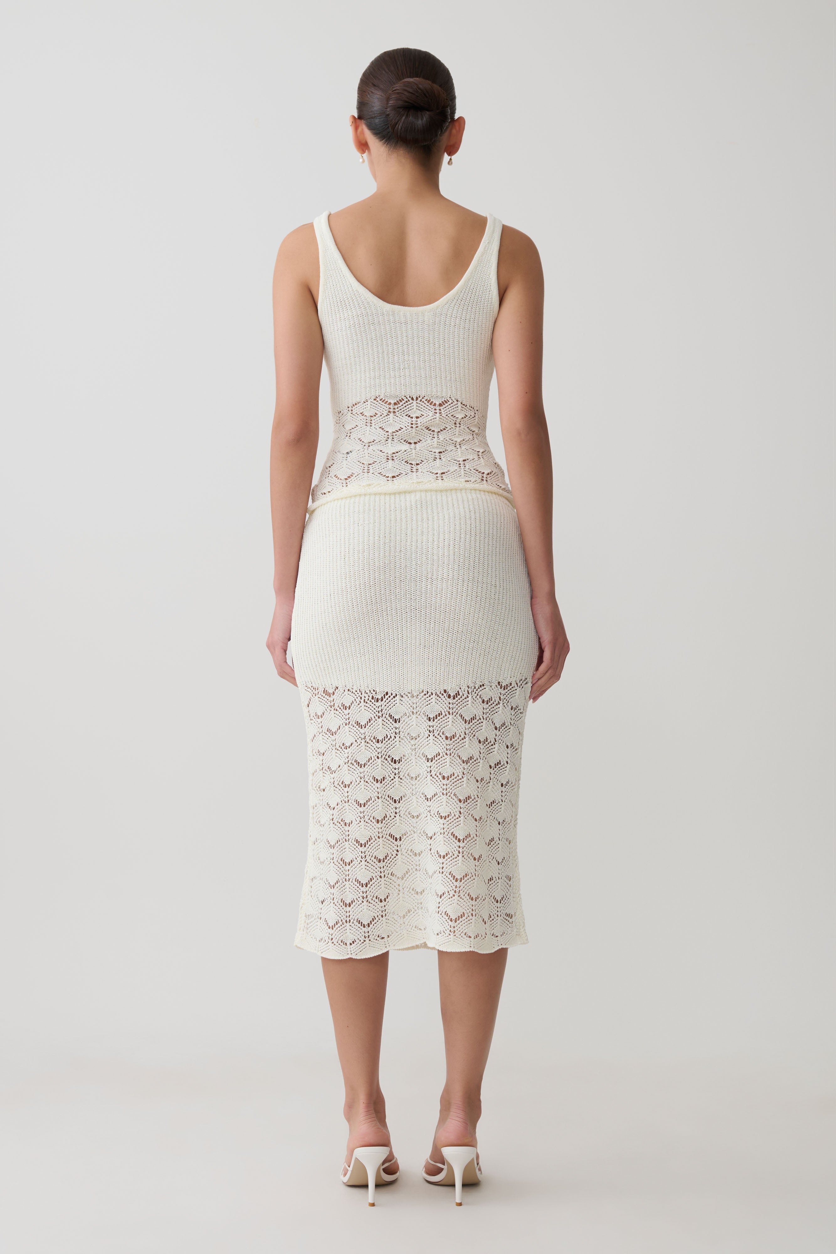 Atlantis Crochet Knit Top - White