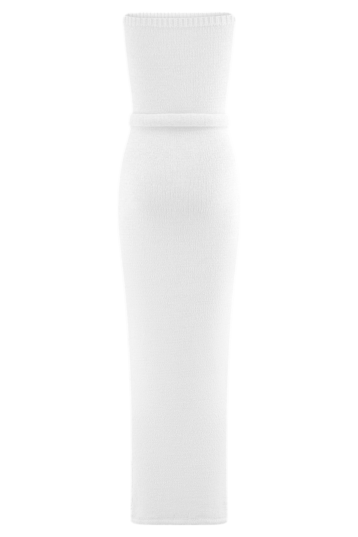 Andrea Strapless Knit Maxi Dress - White