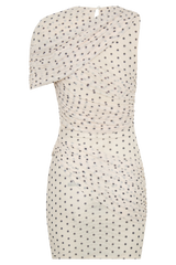 Adrienne One Shoulder Mesh Mini Dress - Polka Dot