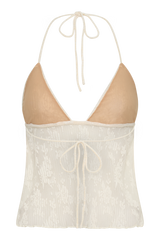 Ambrose Lace Cami Halter Top - Ivory