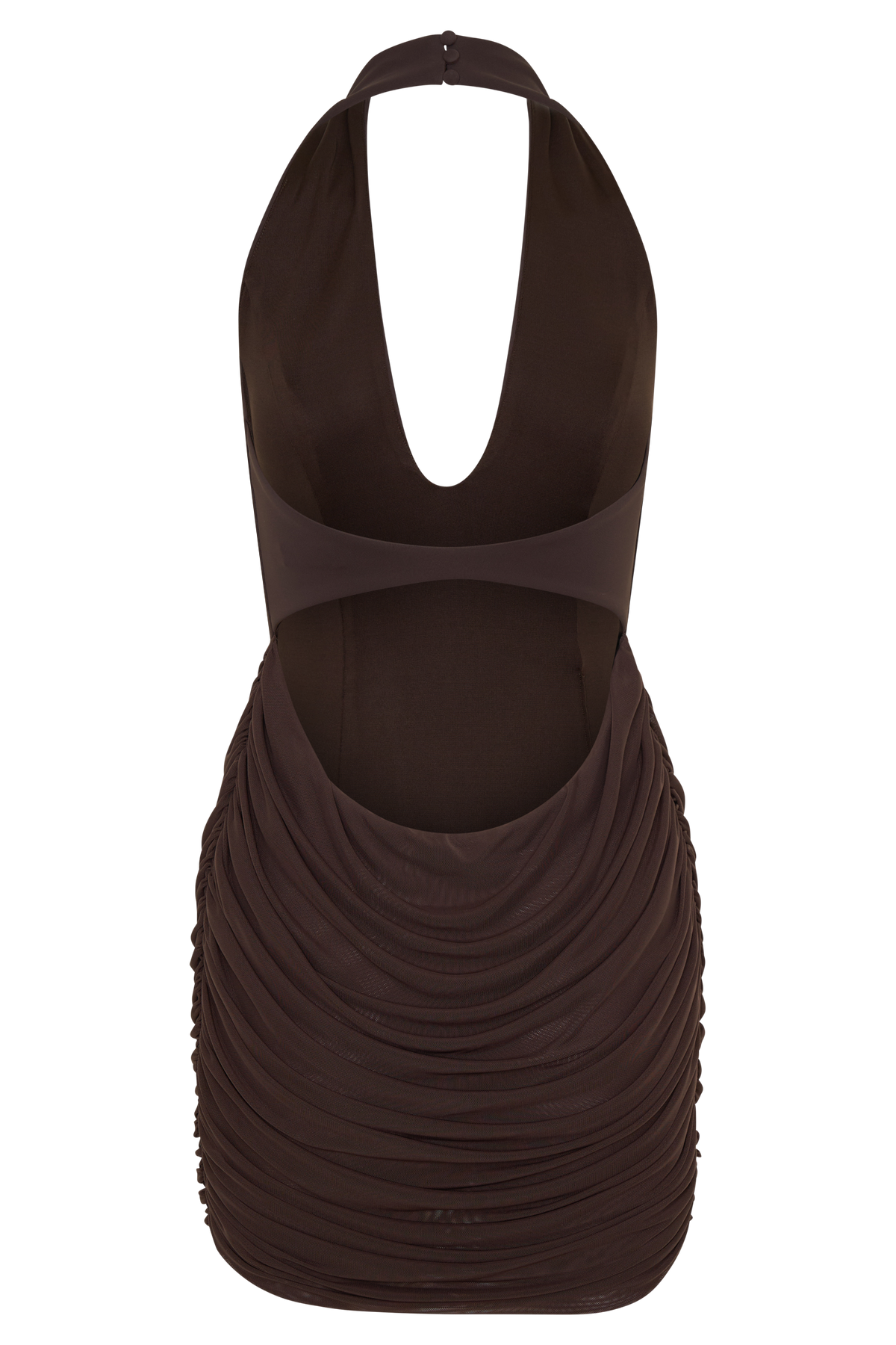 Anari Gathered Scuba Mini Dress - Dark Chocolate