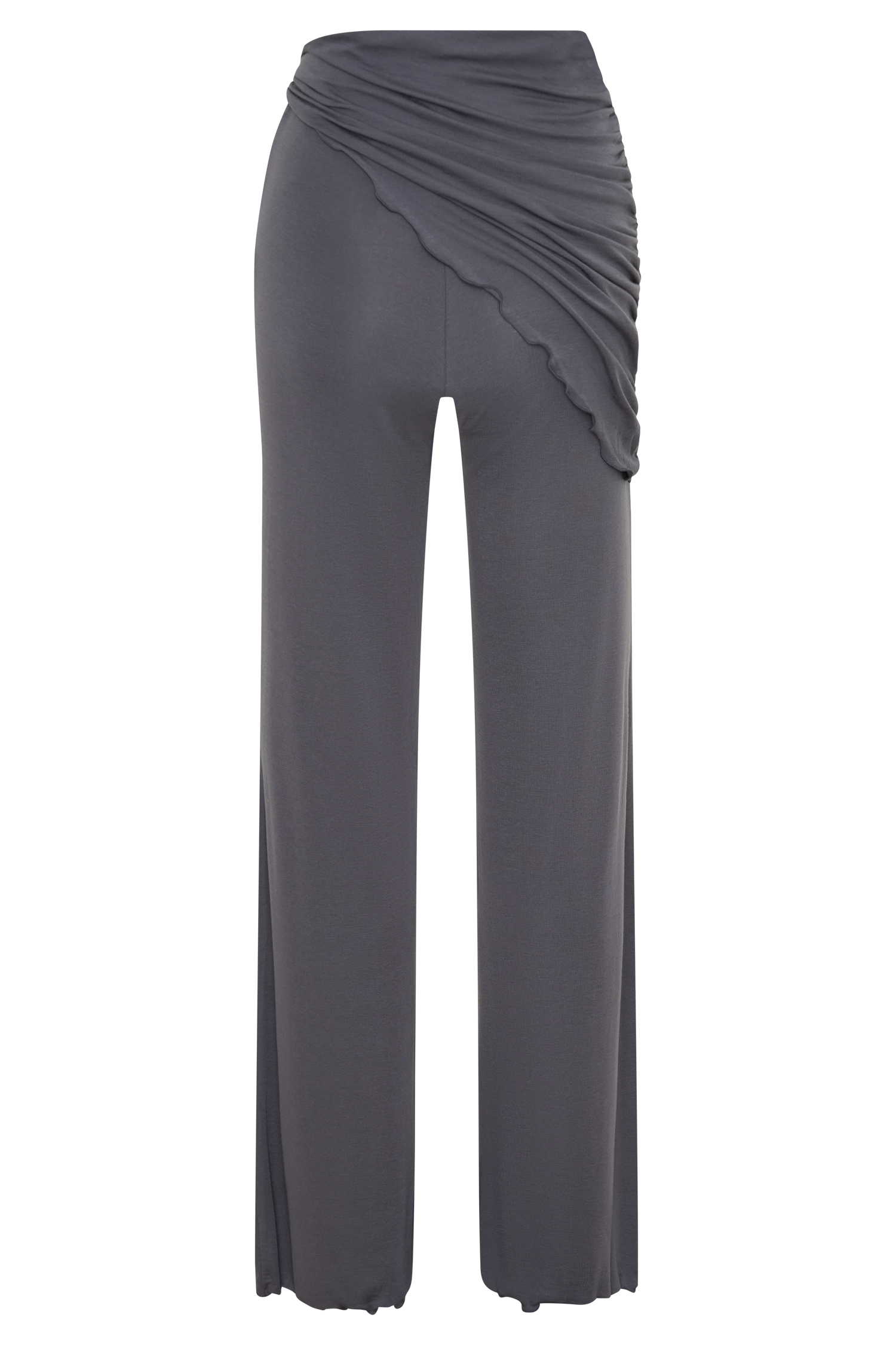 Anfie Straight Leg Pants With Waist Wrap - Grey
