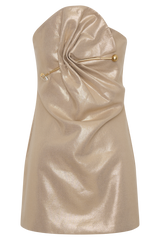 Annette Linen Mini Dress - Gold
