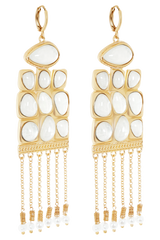 Annika Horizontal Resin Drop Earrings - Gold