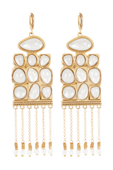 Annika Horizontal Resin Drop Earrings - Gold