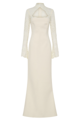 Aurelie Long Sleeve Lace Maxi Dress - Ivory