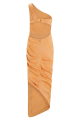 Birgit Linen Midi Dress With Hardware - Deep Peach