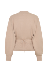 Blaine Knit Blouson Sleeve Cardigan - Oat Marle