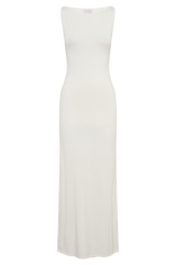 Boston Boat Neck Sleeveless Midi Dress - Ivory
