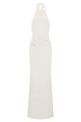 Brock Knit Halter Maxi Dress - White