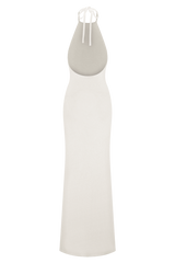 Brock Knit Halter Maxi Dress - White
