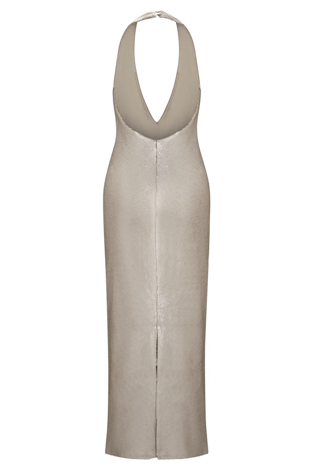 Carnation Sequin Halter Midi Dress - Gold
