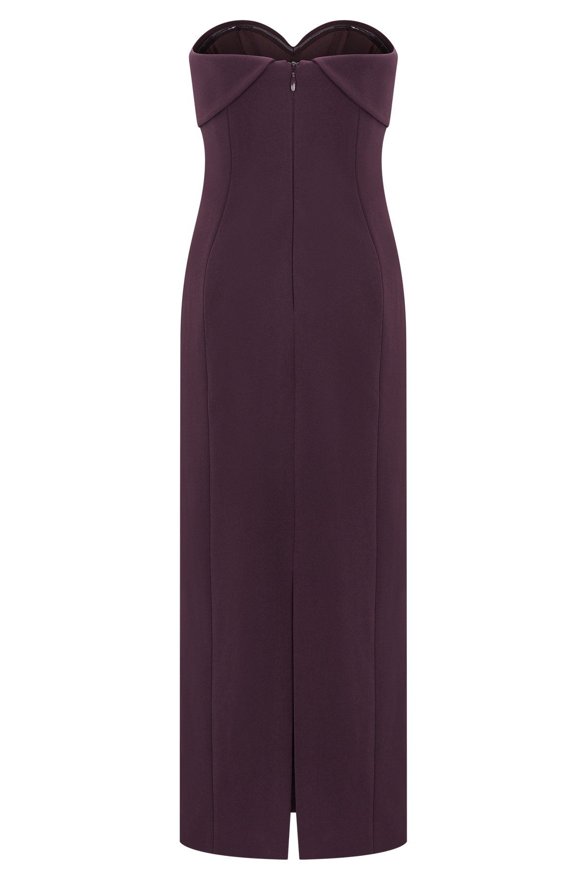 Cary Folded Strapless Crepe Midi Dress - Wine