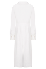 Cecilie Cut Out Shirt Midi Dress - White