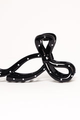 Nova Hair Clip - Black Polka Dot
