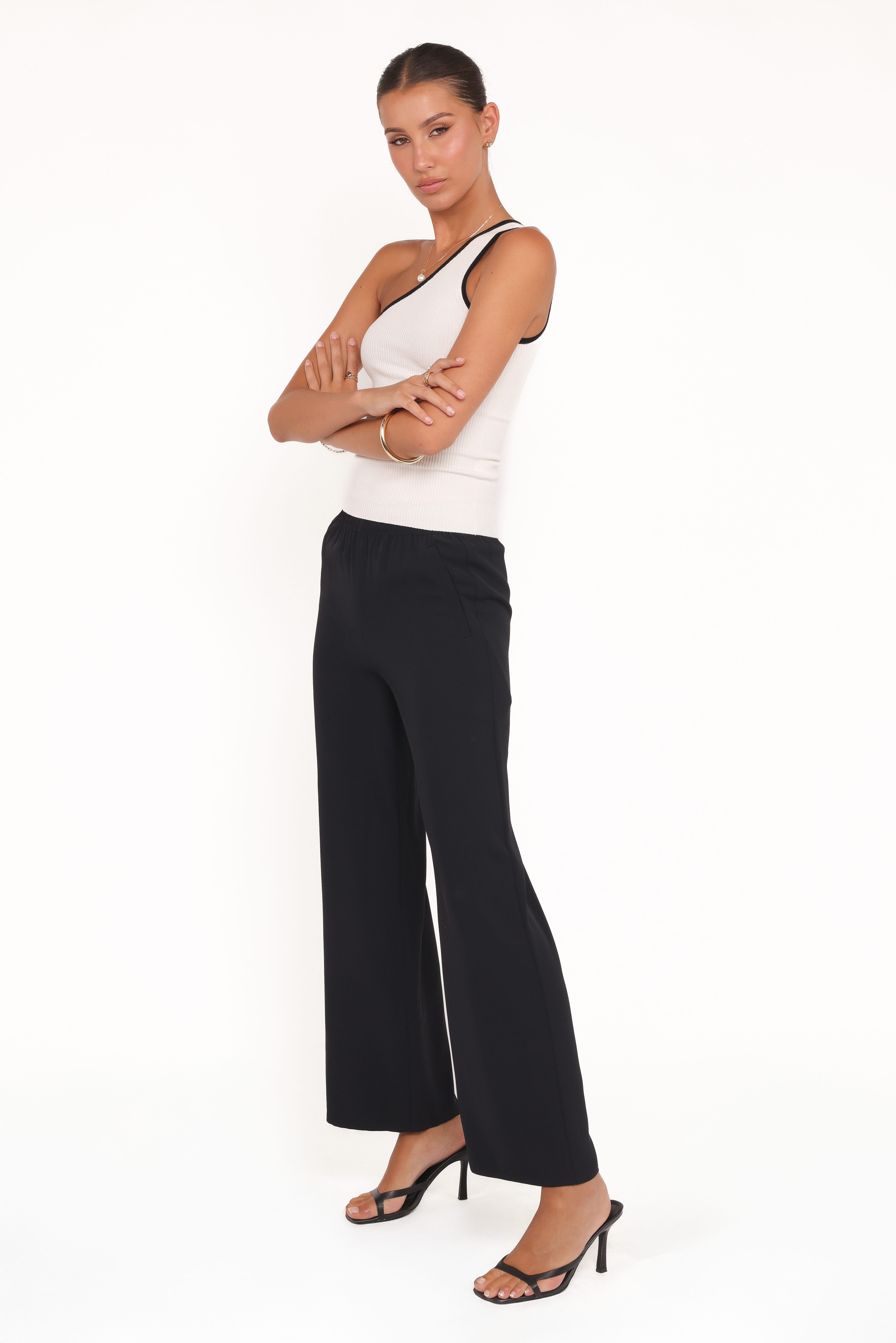 Clark Crepe Wide Leg Pant - Black