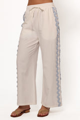 Jasinta Pants - Cream Blue